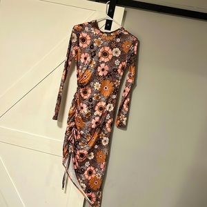 Missguided cutout floral midi dress
